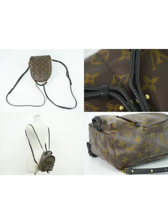 Louis Vuitton LV Palm Springs Backpack Mini Monogram Brown Vintage